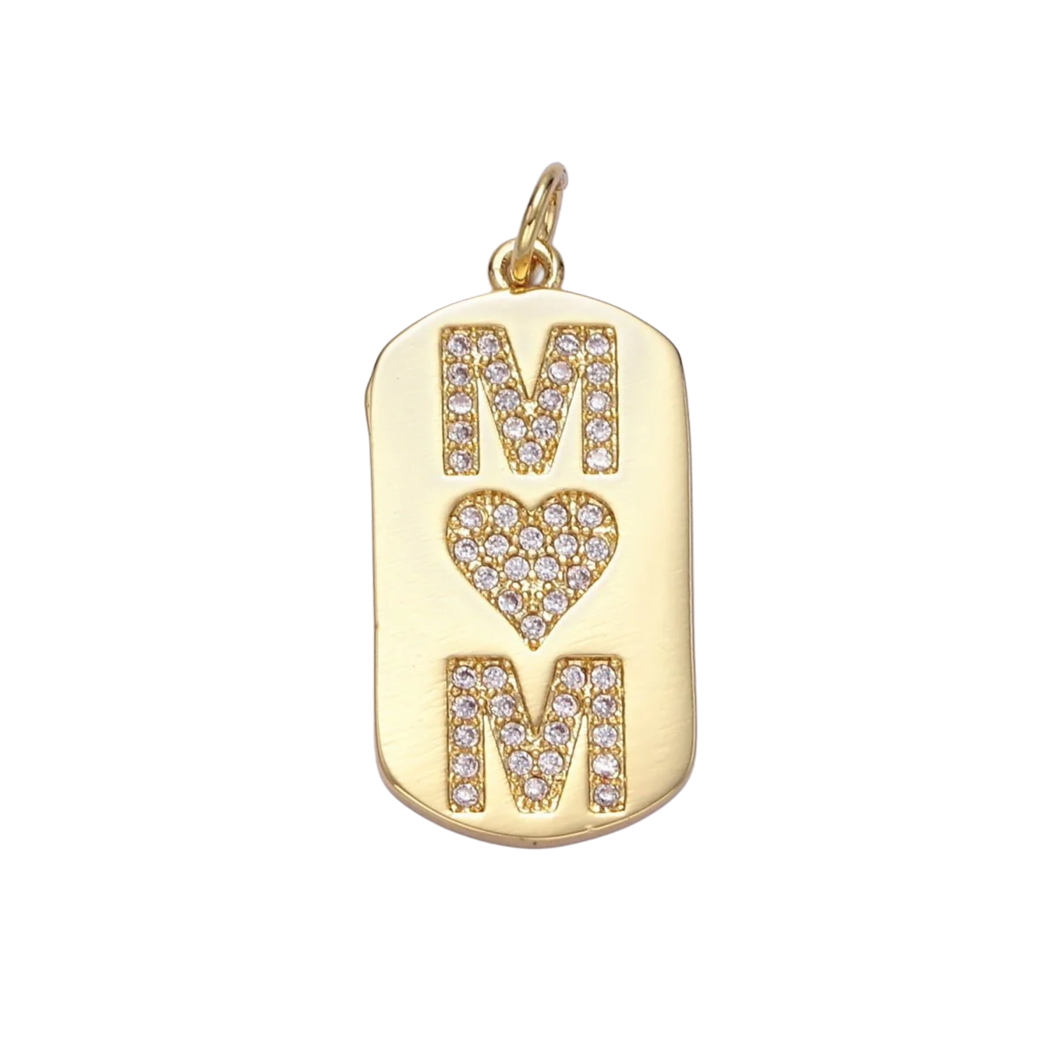 Mom dogtag charm